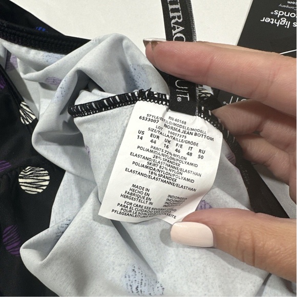NWT Miraclesuit [ 38DD ] Spotted Surplice Bra Top + [‎ 14 ] Norma Jean Bottom - Picture 7 of 16